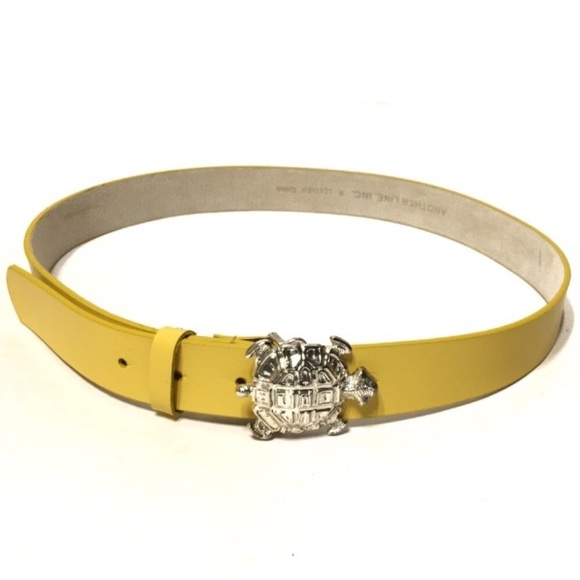 Another Line Inc Leather Belt Silver Turtle Buckle - Picture 5 of 8